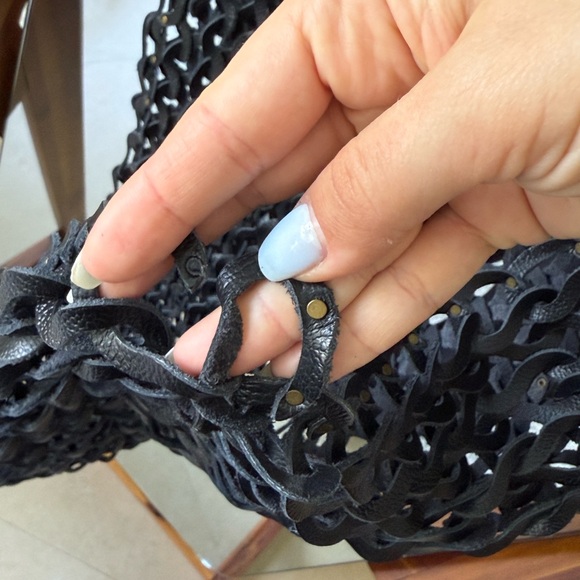 NonChalant Black Leather Mesh Skirt maxi - Picture 4 of 9